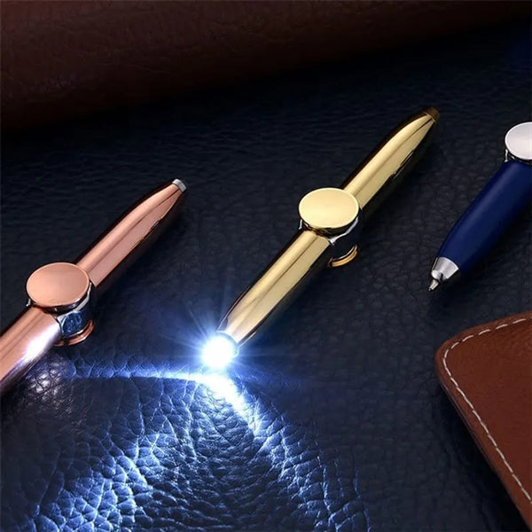 Fingertips Gyro LED Light Ballpoint Pen Toy