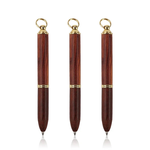 Mini Keychain Wooden Brass Pocket Pen