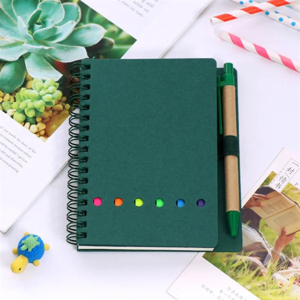 4.5x5.5in Lined Spiral Notebook Kraft Paper Cover Notepad