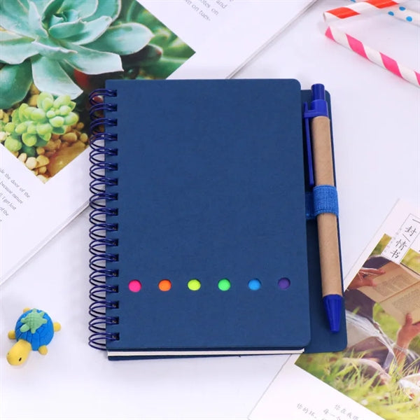 4.5x5.5in Lined Spiral Notebook Kraft Paper Cover Notepad
