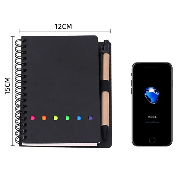 4.5x5.5in Lined Spiral Notebook Kraft Paper Cover Notepad