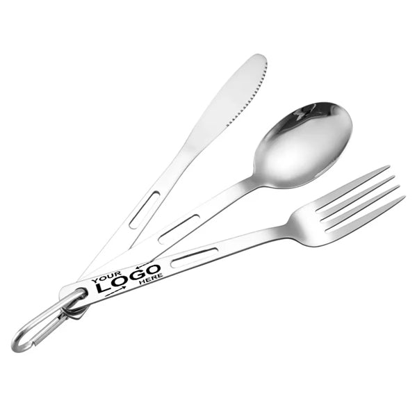 3 Pieces Portable Stainless Steel Tableware