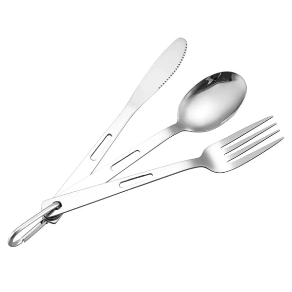 3 Pieces Portable Stainless Steel Tableware