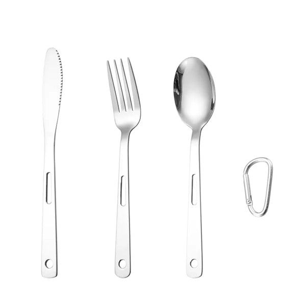 3 Pieces Portable Stainless Steel Tableware