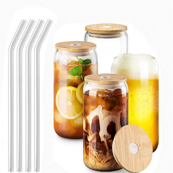 16oz Tumbler with Bamboo Lid & Glass Straw