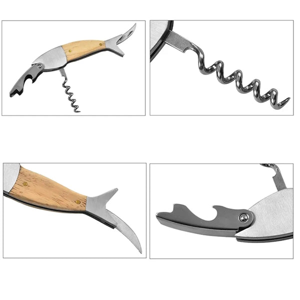 Cute Fish Shaped Wine Opener Portable Screw Corkscrew