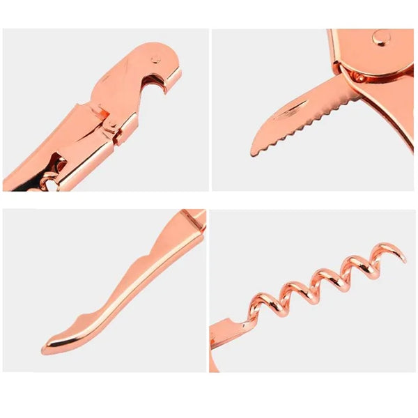 Double Hinged Corkscrew Stainless Steel Bottle Opener
