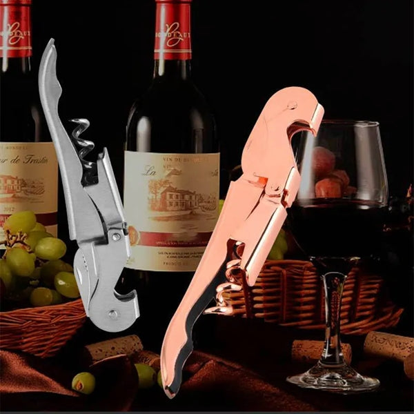 Double Hinged Corkscrew Stainless Steel Bottle Opener