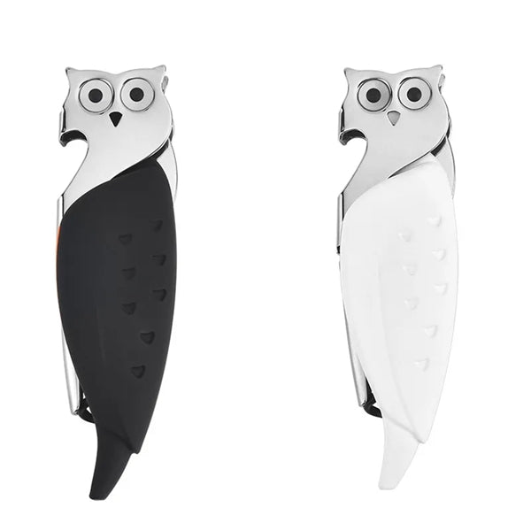 Double Hinged Corkscrew Multicolor Owl Easy Bottle Opener