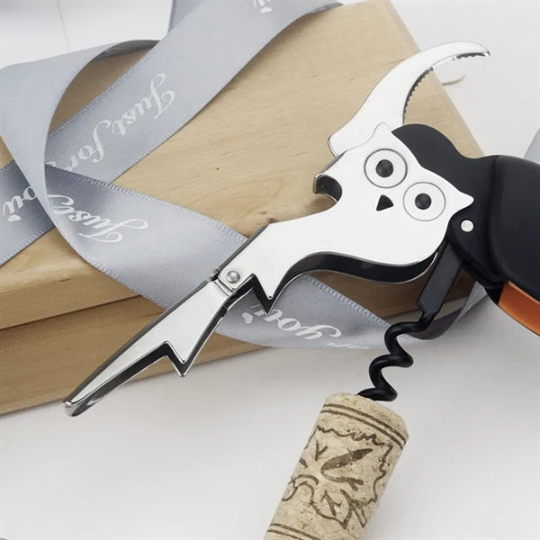 Double Hinged Corkscrew Multicolor Owl Easy Bottle Opener