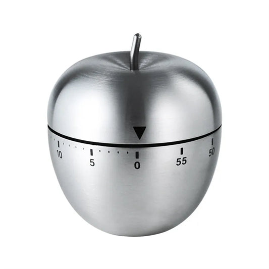 Stainless Steel Apple Rotating Alarm Clock Kitchen Timer