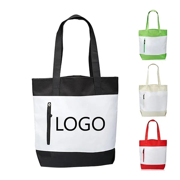 Seaside Tote Bags with Front Zipper