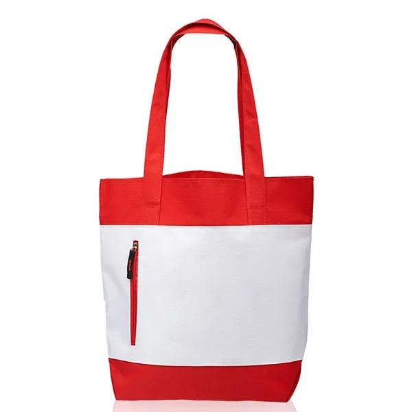 Seaside Tote Bags with Front Zipper