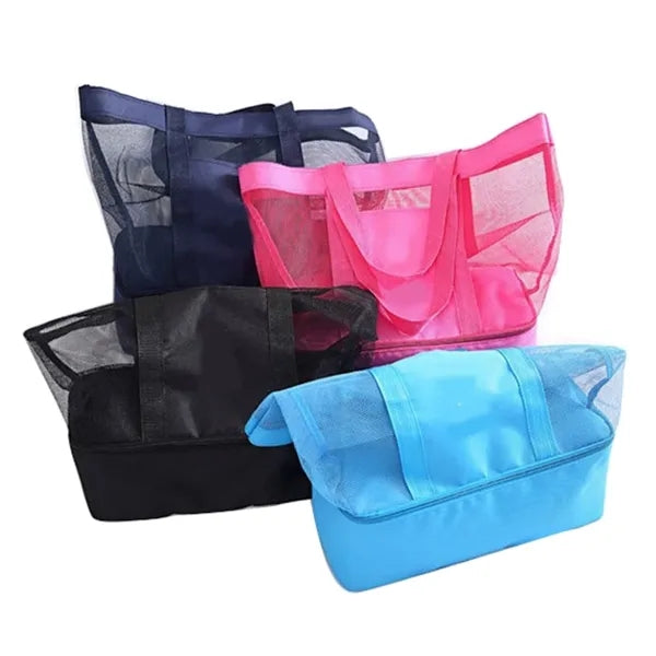 Mesh Beach Tote Bag with Cooler 2 in 1 Muti-Function