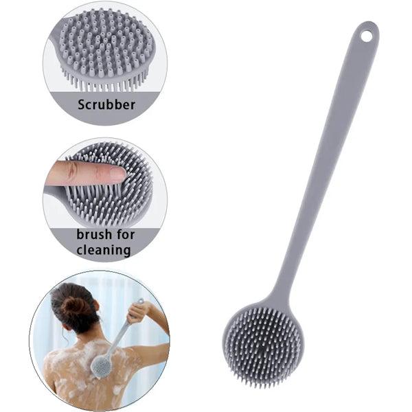Silicone Back Scrubber Brush with Long Handle
