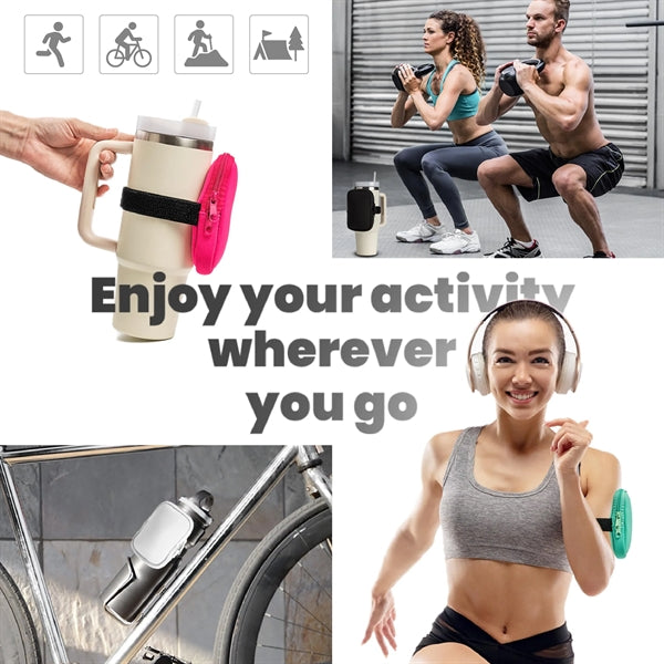 Tumbler Bottle Pouch with Strap & Zipper