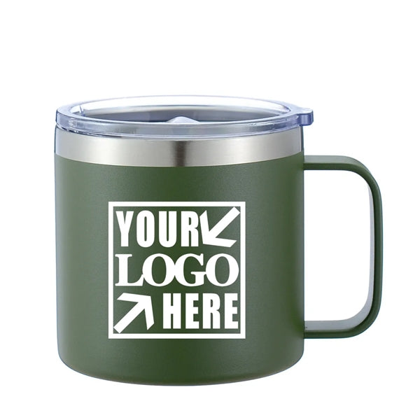 12 oz Insulated Stainless Steel Coffee Mug with Handle and L