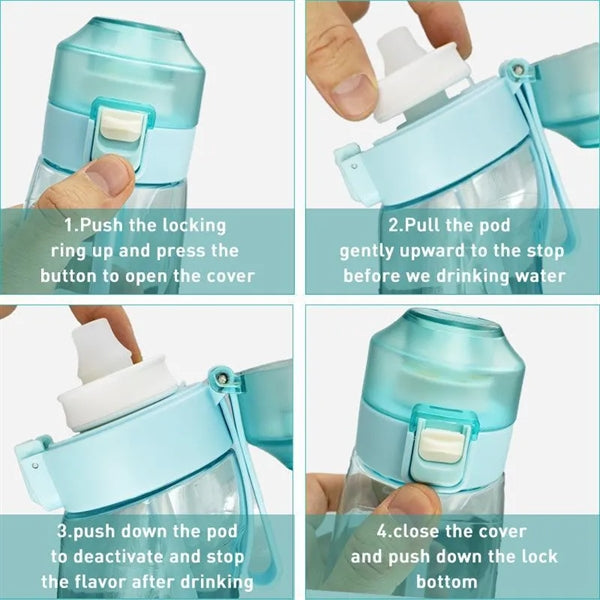 Water Bottle with 7 Flavor Pods