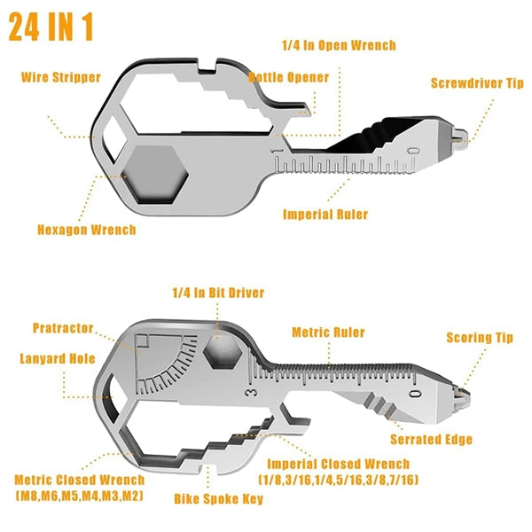 24 in 1 Multifunction Key Shaped Tool