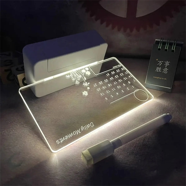Led Acrylic Dry Erase Board With Stand