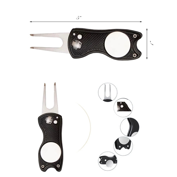 Stainless Steel Foldable Golf Divot Tool