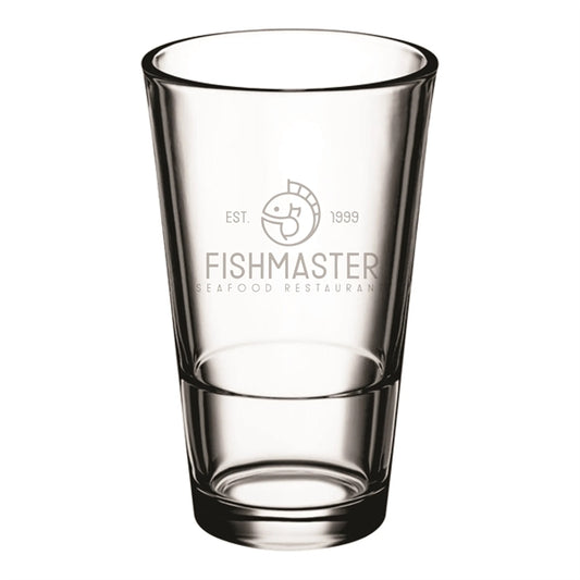 Lasered Acopa Select 16 oz. Stackable Glass