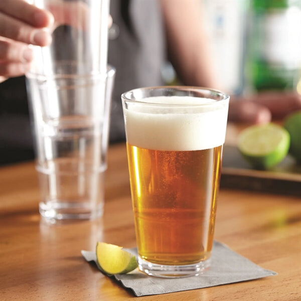 Lasered Acopa Select 16 oz. Stackable Glass