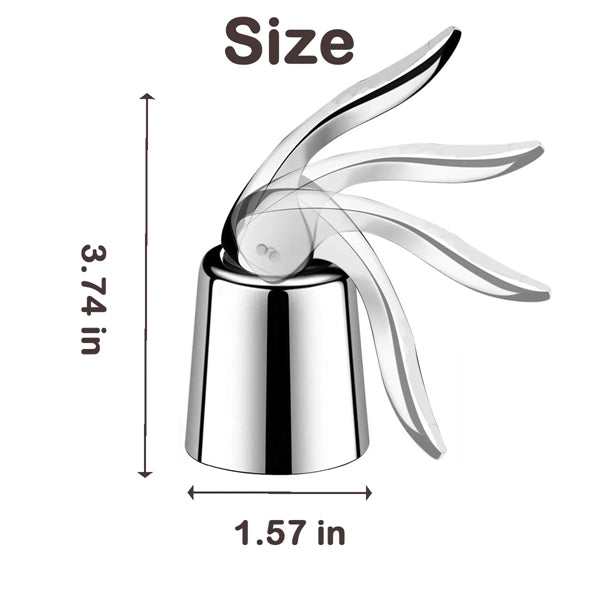 Stainless Steel Wine Bottle Stopper with Silicone Seal