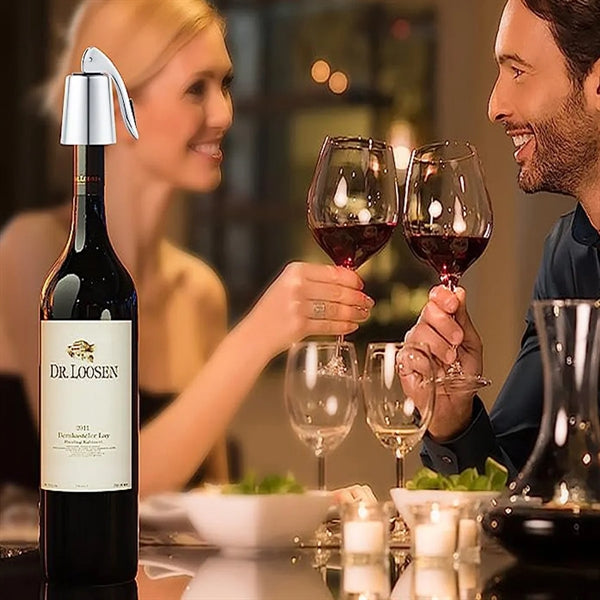Stainless Steel Wine Bottle Stopper with Silicone Seal
