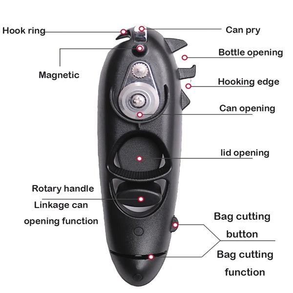 Multifunctional can Opener Eight-in-one Hand-cranked