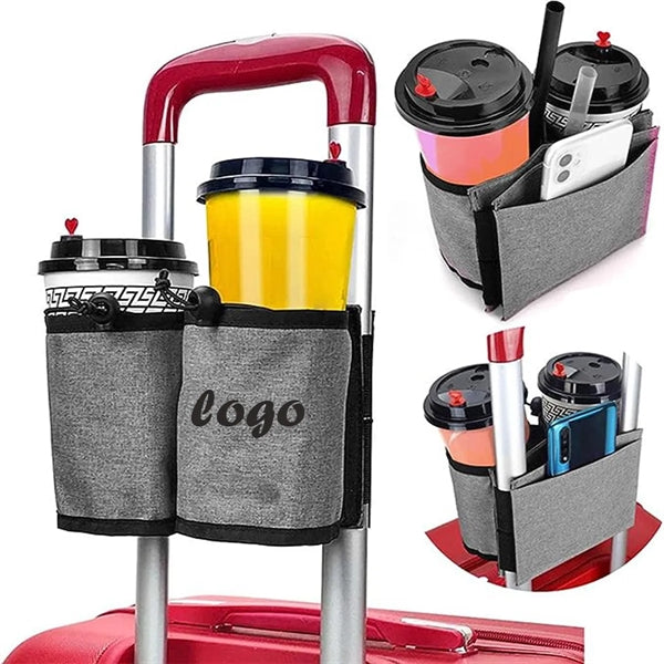 Luggage Travel Drink Bag Cup Holder Free Hand Suitcase