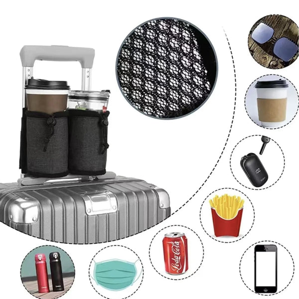 Luggage Travel Drink Bag Cup Holder Free Hand Suitcase