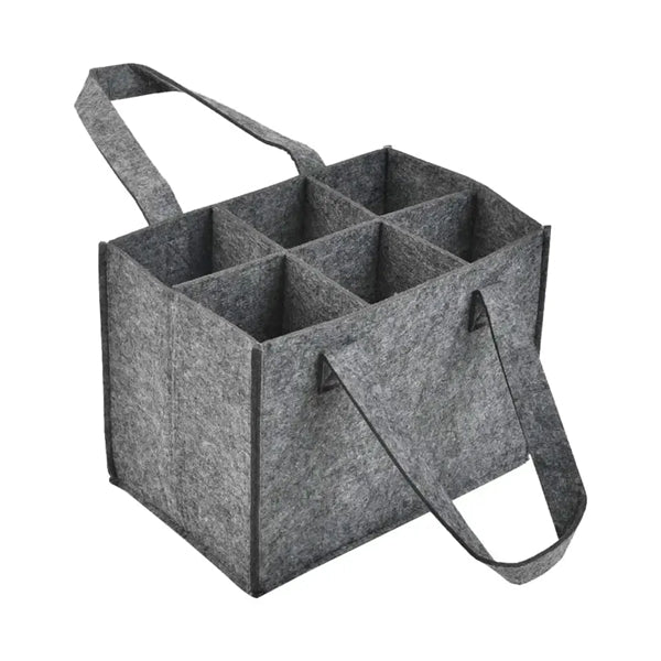 6 Bottle Felt Wine Tote Bag