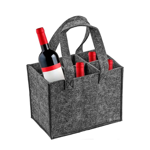 6 Bottle Felt Wine Tote Bag