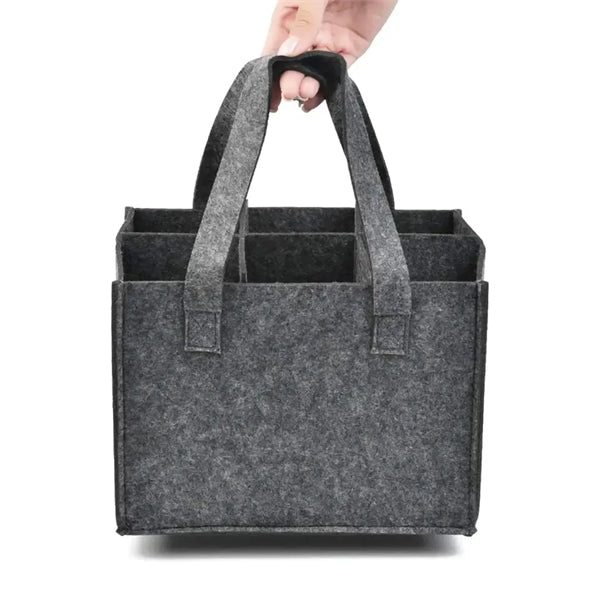 6 Bottle Felt Wine Tote Bag