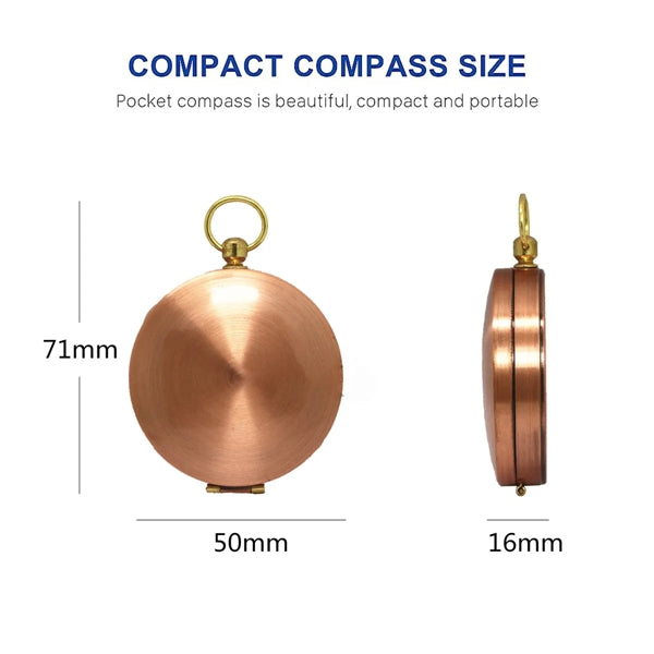 Vintage Copper Clamshell Camping Survival Compass