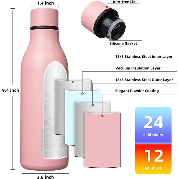 20oz Stainless Steel Insulated Water Bottle Handheld Car Cup
