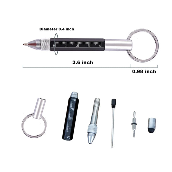 Multifunctional Metal Tool Pen With keychain
