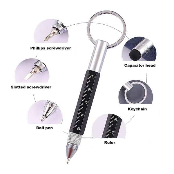 Multifunctional Metal Tool Pen With keychain