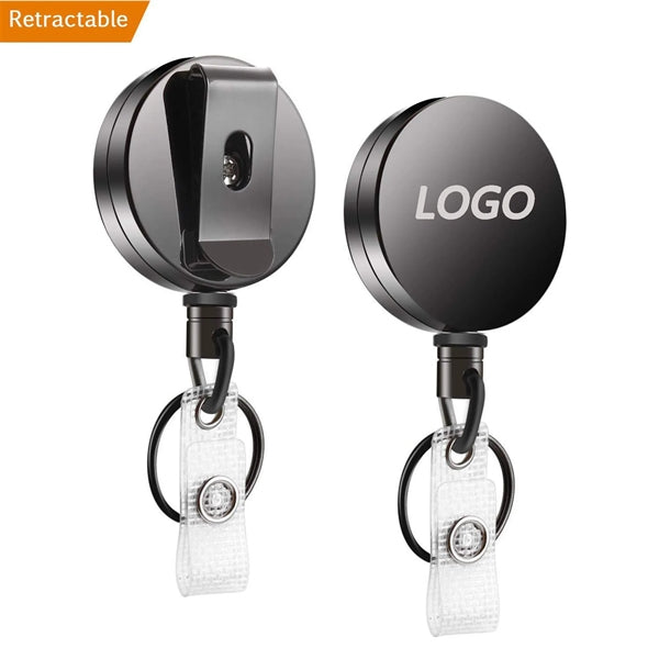 Retractable Strong Easy Pull Button Keychain