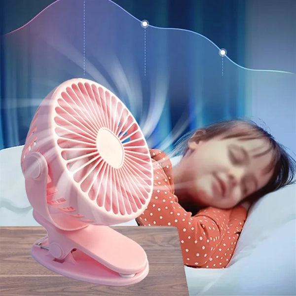 Portable USB Quiet Desk Fan Hands Free Strong Airflow Cooler
