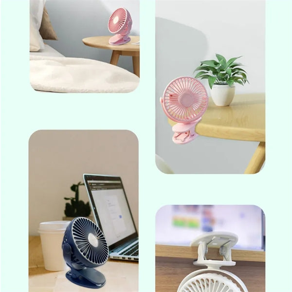 Portable USB Quiet Desk Fan Hands Free Strong Airflow Cooler