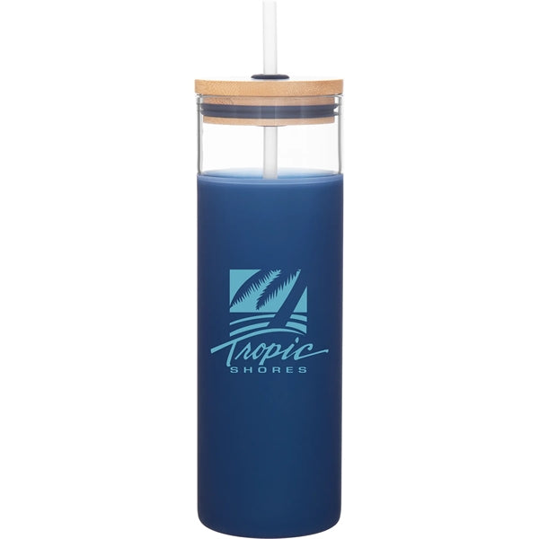25 oz Totem Single Wall Glass Bottle with Silicone Sleeve