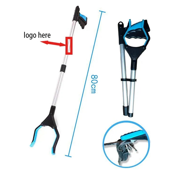Foldable Pick-Up Tool with Aluminum Handle and Magnet