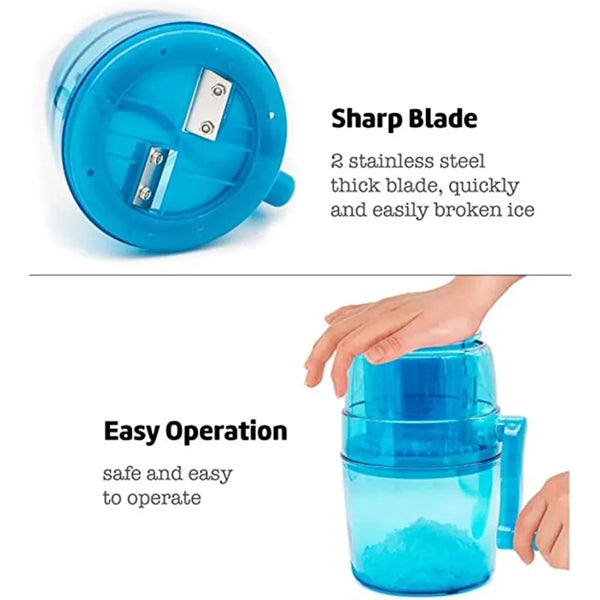 Portable Manual Hand Crank Ice Chopper with Sharp Blade