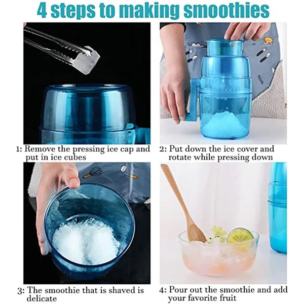 Portable Manual Hand Crank Ice Chopper with Sharp Blade