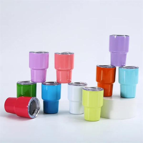 2 oz Mini Tumbler Stainless Wine cup With Straw