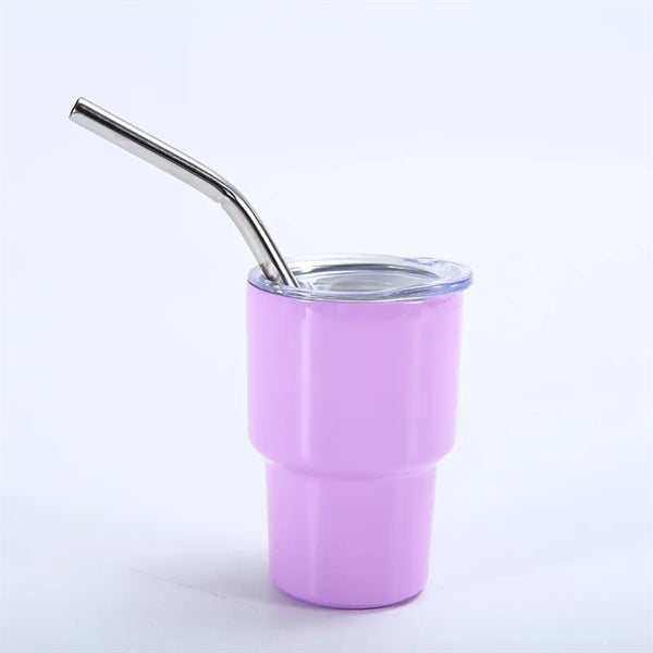 2 oz Mini Tumbler Stainless Wine cup With Straw