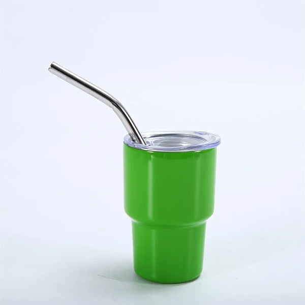 2 oz Mini Tumbler Stainless Wine cup With Straw