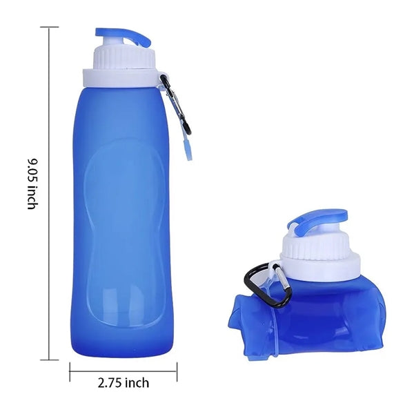 Collapsable Water Bottle with Clip for Backpack